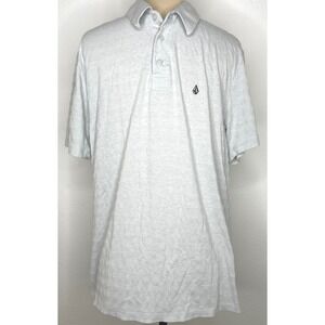 Volcom Mens Polo Shirt Short Sleeve Heathered Logo Size Medium Gray